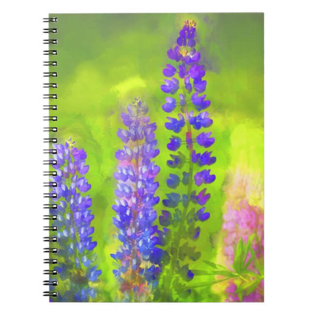 Carnet Peinture Lupine - Art Fleur Original (Devant)