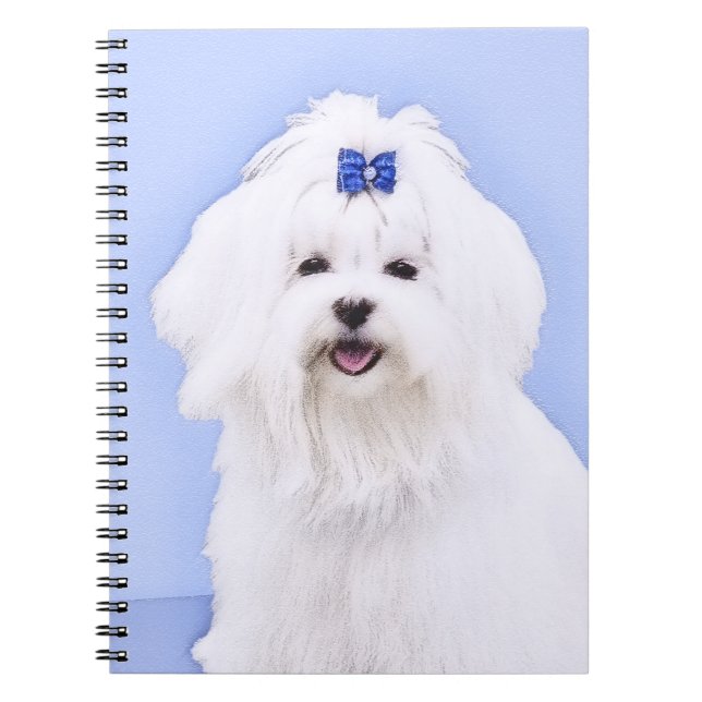 Carnet Peinture maltaise - Joli art original pour chien (Devant)