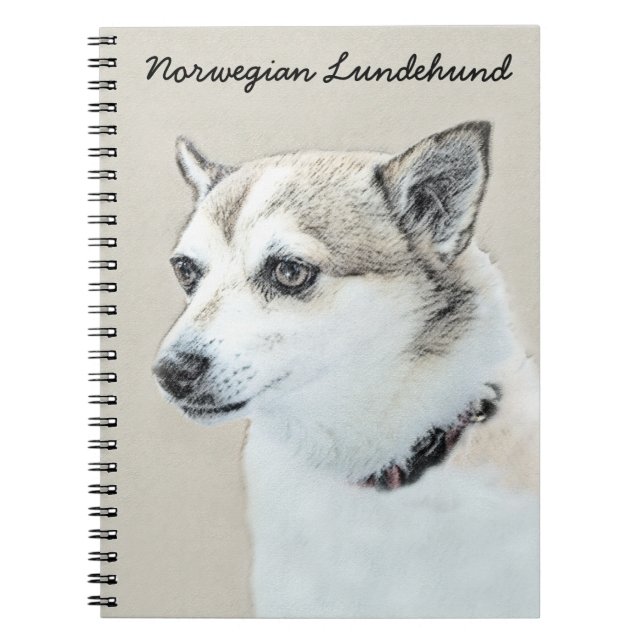 Carnet Peinture norvégienne Lundehund - Art original chie (Devant)
