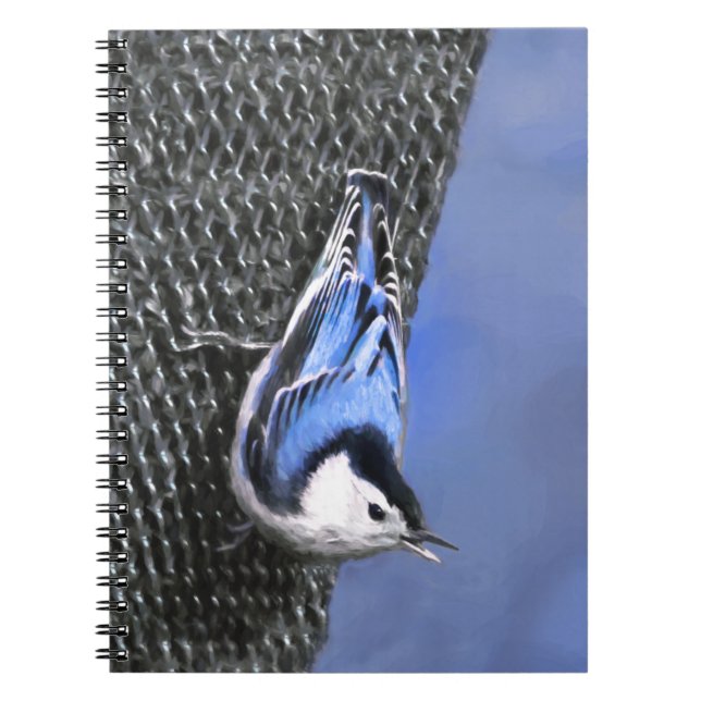 Carnet Peinture Nuthatch à poitrine blanche Art original (Devant)