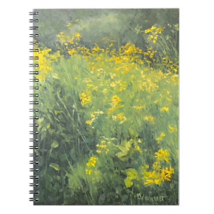 Carnet Peinture originale à l'huile de Fleur sauvage jaun