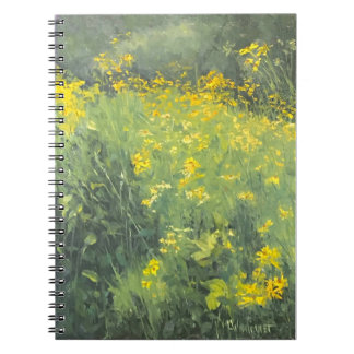 Carnet Peinture originale à l'huile de Fleur sauvage jaun