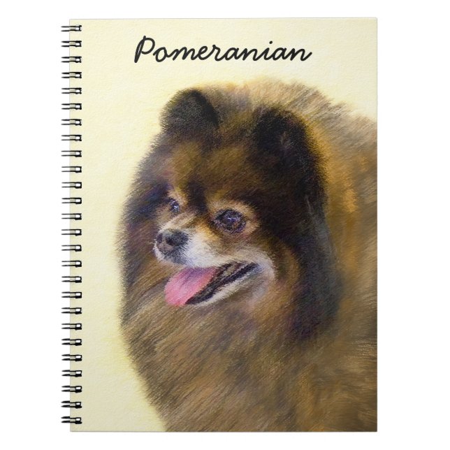 Carnet Peinture Poméranienne Noir et Tan Art Chien origin (Devant)
