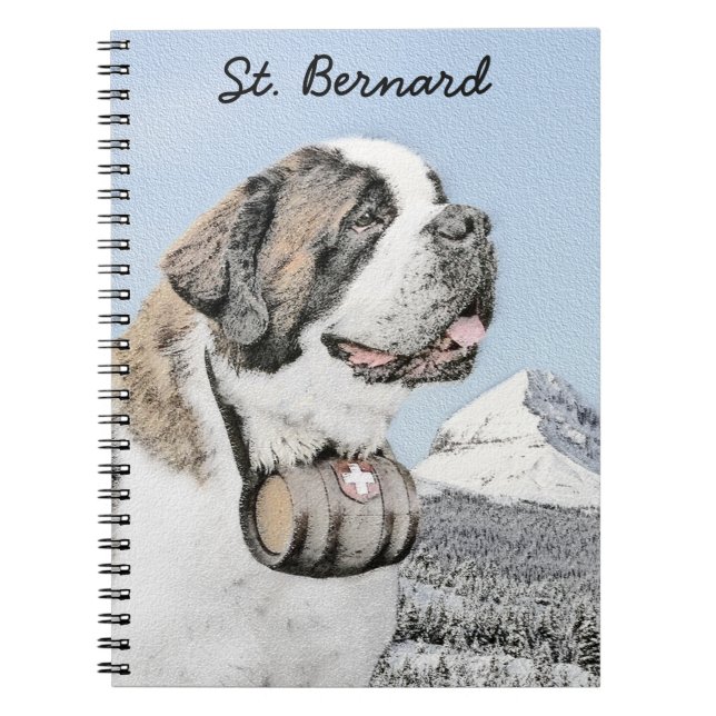 Carnet Peinture Saint Bernard - Cute Original Chien Art (Devant)