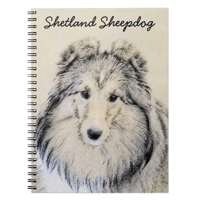 Carnet Peinture Shetland Sheepdog - Jolie art original ch (Devant)