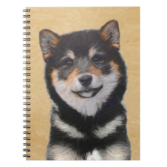 Carnet Peinture Shiba Inu (Noir et Tan) - Art Chien (Devant)