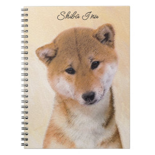 Carnet Peinture Shiba Inu (Rouge) - Art Chien original