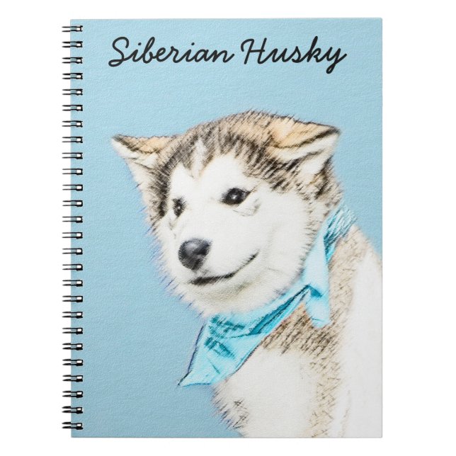 Carnet Peinture Sibérienne Husky Puppy - Art Chien origin (Devant)