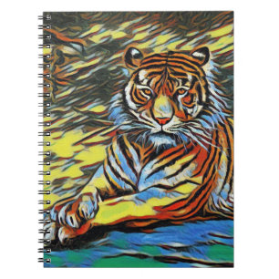 Carnet Peinture Tigre colorée