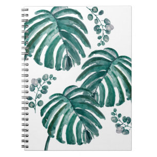Carnet Peinture tropicale à feuilles vertes botaniques