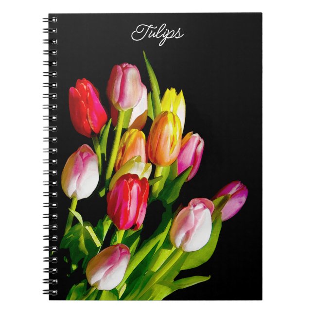 Carnet Peinture Tulip - Art Fleur original (Devant)