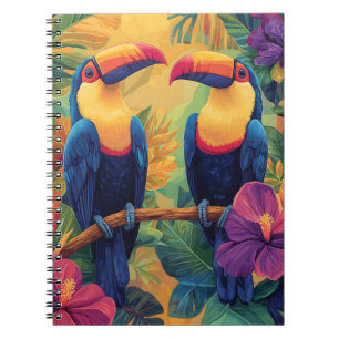 Carnet Peinture vibrante de toucanOiseaux tropicaux au pa