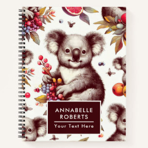 Carnet Peinture vintage Cute Koala sans couture