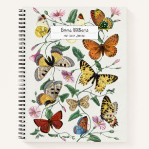 Carnet Peinture vintage de papillon et de papillon