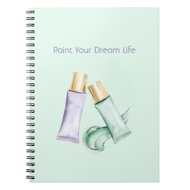 Carnet Peinture violette menthe Rêve de vie (Devant)