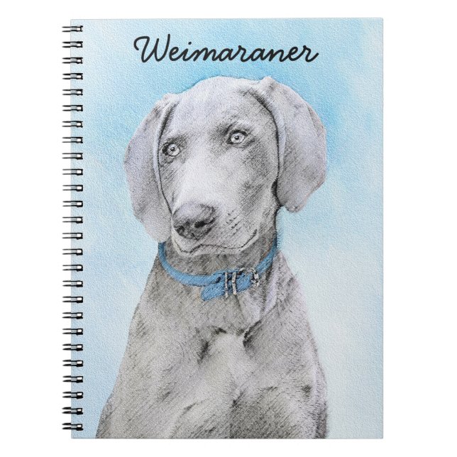 Carnet Peinture Weimaraner - Joli art original chien (Devant)