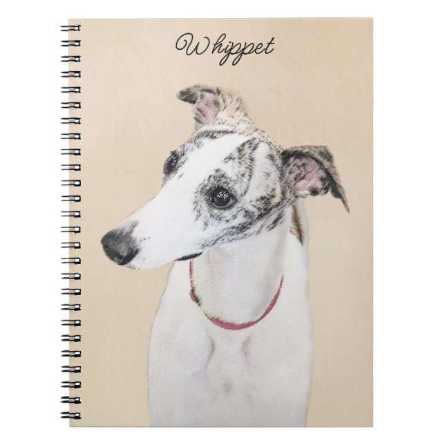 Carnet Peinture Whippet - Jolie art original chien (Devant)