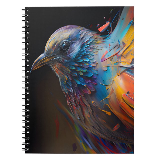 Carnet Peintures Abstraites colorées pour oiseaux de prin (Devant)