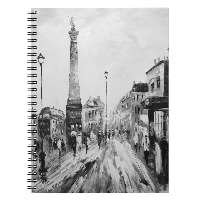 Carnet Peintures artistiques en noir et blanc. (Devant)