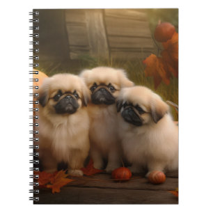 Carnet Pekingese Chiot Automne Citrouille délice
