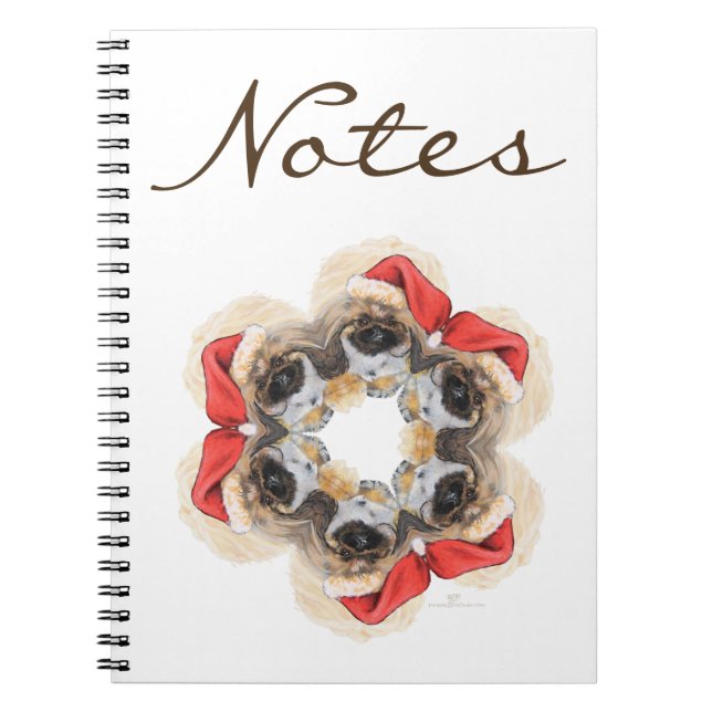 Carnet Pékinois Santa Flocon de Neige (Devant)
