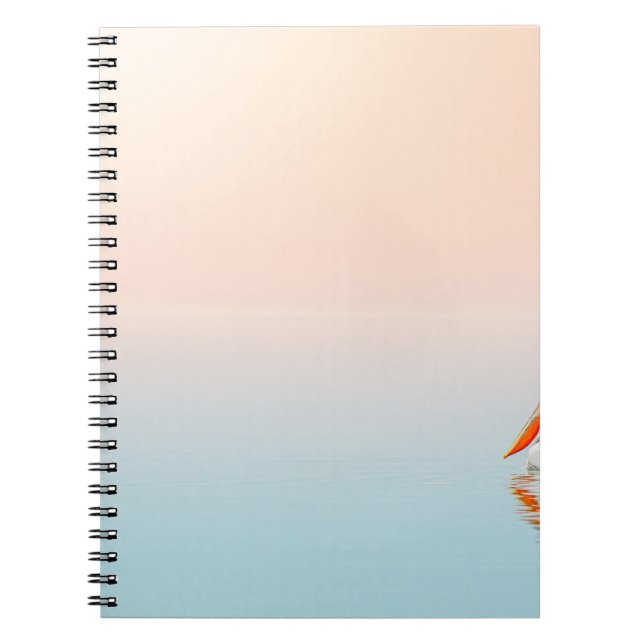 CARNET PELICAN BLANC SUR LE CORPS D'EAU (Devant)