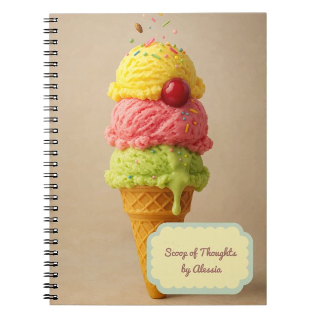 Carnet Pelle à Pensées – Glace Personnalisée (Devant)