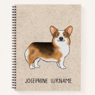 Carnet Pembroke Welsh Corgi Tricolore à Tête Rousse Et No