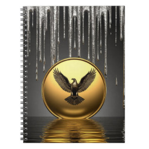 Carnet Pendentif Aigle Royal Métallique Liquide 