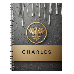 Carnet Pendentif Aigle Royal Métallique Liquide 