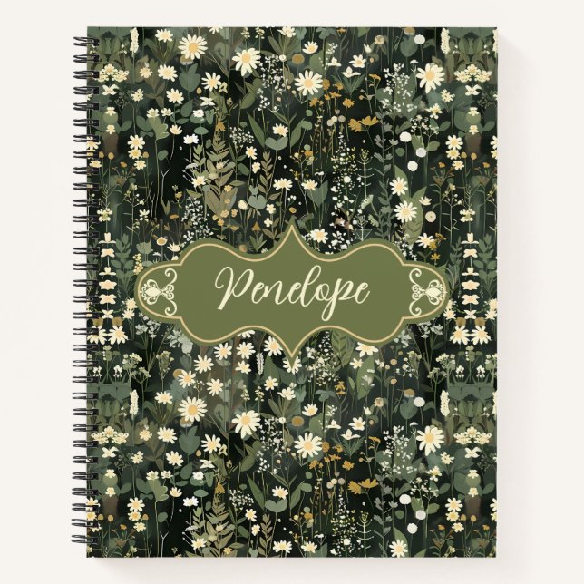 Carnet Penelope Dark Daisy Floral Deluxe (Devant)