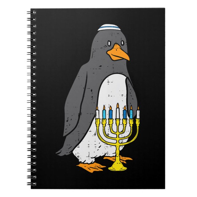 Carnet Penguin juif Penguin Menorah Animal Hanoukka Paj (Devant)