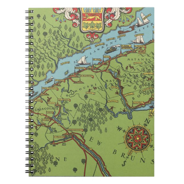 Carnet Péninsule de Gaspe, Carte du Canada (Devant)