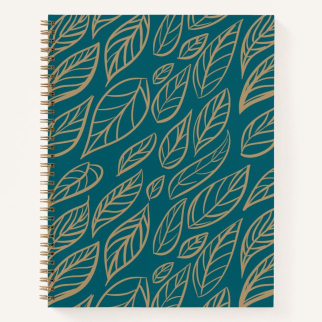 Carnet Pensées feuillues – Spirale botanique dorée  (Devant)