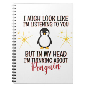 Carnet Penser aux pingouins - Drôle Personnalisé