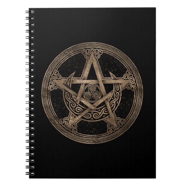 Carnet Pentagram Triskelion Ornement de la lune (Devant)