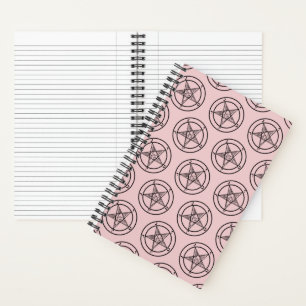 Carnet Pentagramme rose Baphomet spirale satanique
