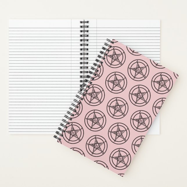 Carnet Pentagramme rose Baphomet spirale satanique (À l'intérieur)