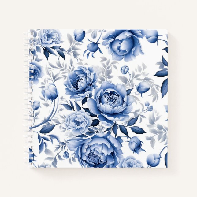 Carnet Peonies bleues (Devant)