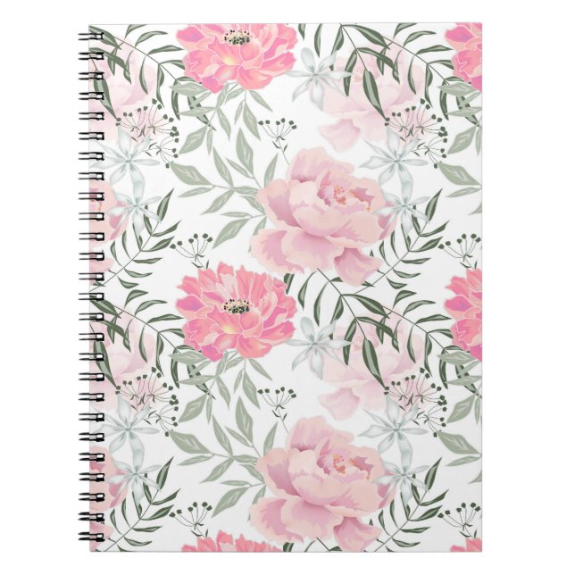 Carnet Peonies rose rose fleurs fleurs jardin fleurie bou (Devant)