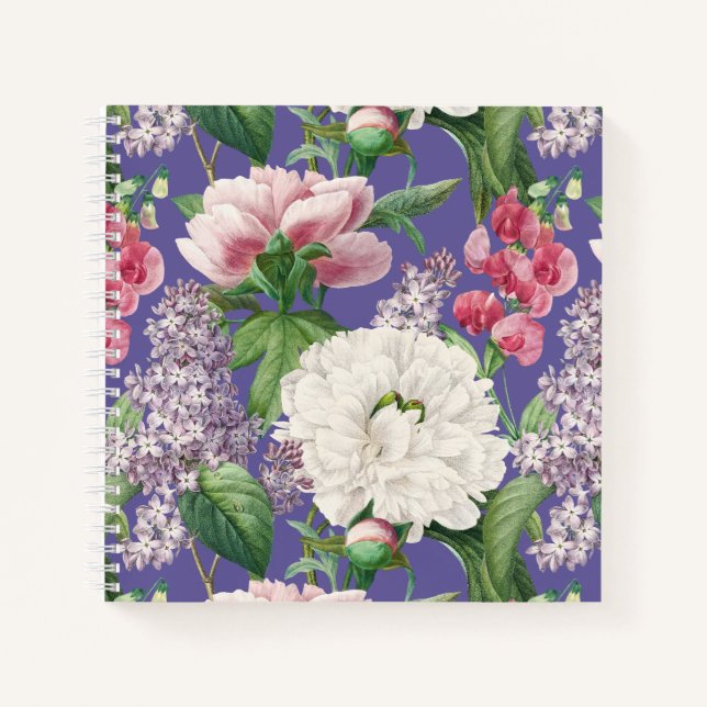 Carnet Peonis & Lilacs Jardin d'aquarelle Motif (Devant)