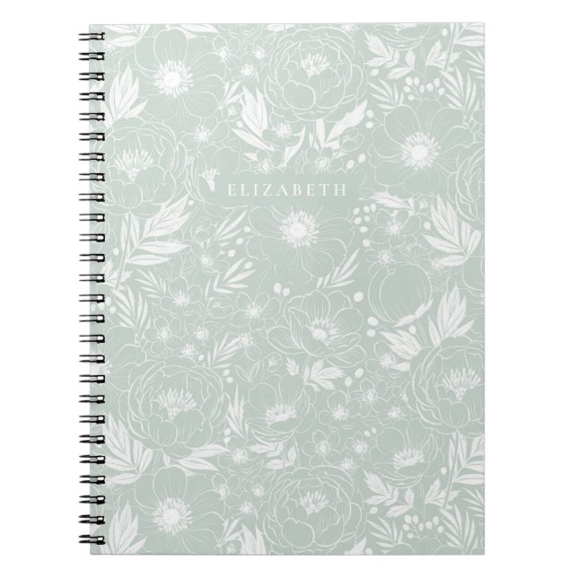 Carnet Peony And Anemone Illustrated Floral (Devant)