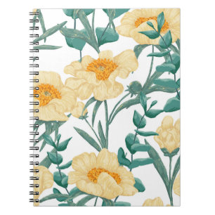 Carnet Peony Claire de Lune Plante Motif sans couture.