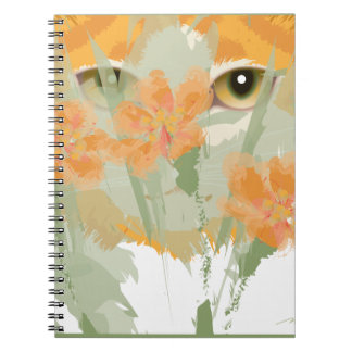 Carnet Peper de feuillage de chats orange
