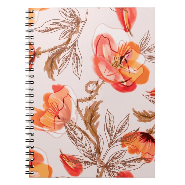 Carnet Pépites Fleurs Motif sans couture sur un backgr be (Devant)