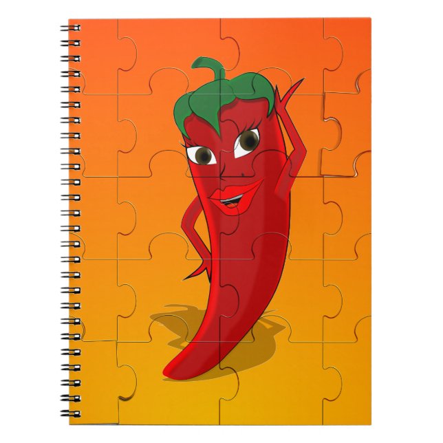 Carnet Pepper Rouge Diva Puzzle (Devant)