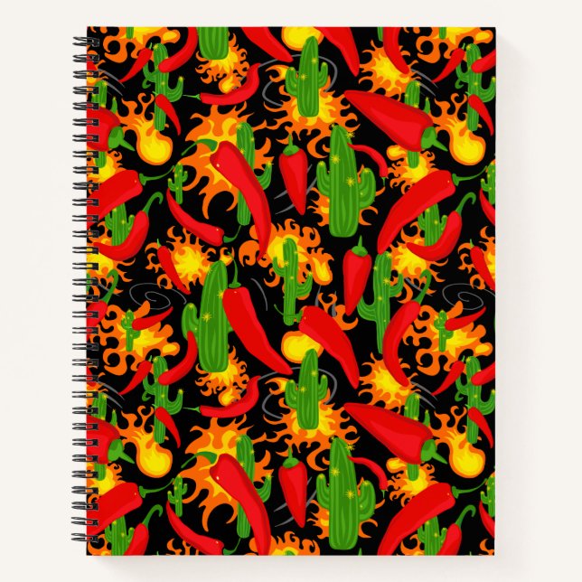 Carnet Peppers chili, Cactus et Flames Impression graphiq (Devant)