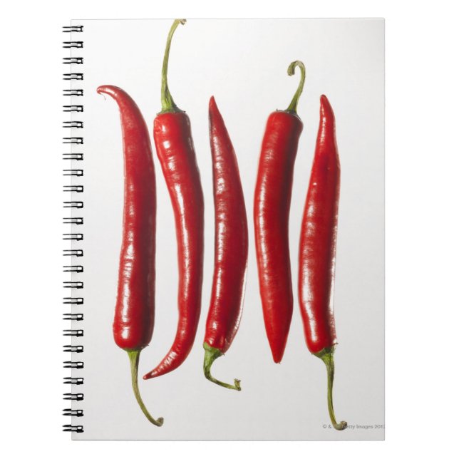 Carnet Peppers chili dans une rangée (Devant)