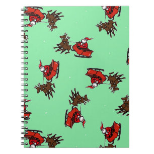 Carnet Père Noël avec sly sur vert