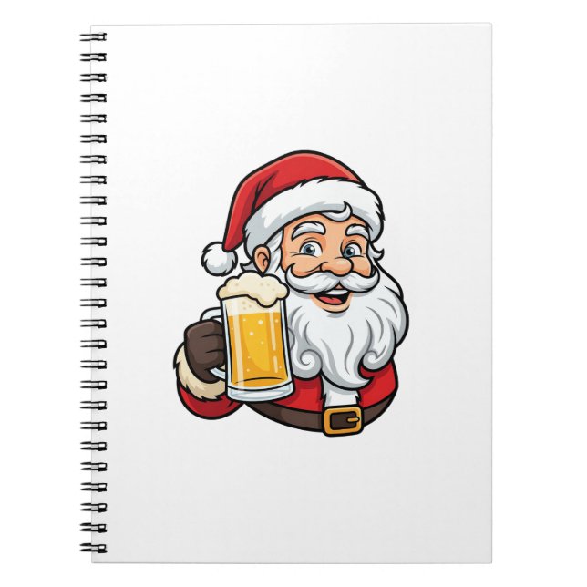 Carnet Père Noël buvant de la bière Graphique de Noël (Devant)